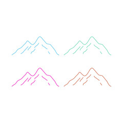 Mountains Peak Hills Resort Sign Symbol Logo Vector