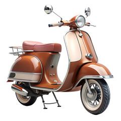 retro scooter on transparent background