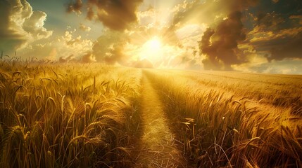 A path passing through a golden wheat