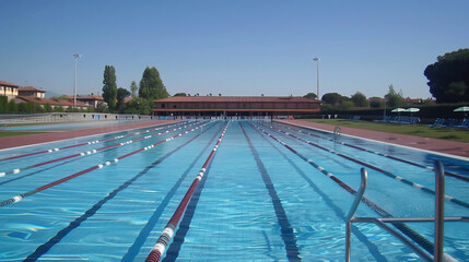 Obraz premium Outdoor Swimming Pool With Lines