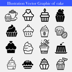 cake icon isolated sign symbol vector illustration - Collection of high quality black style vector icons
