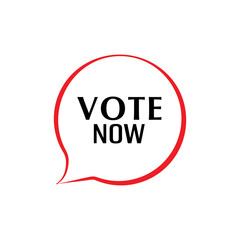 vote now text on white background