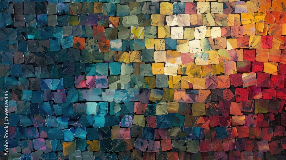 Aufkleber the colorful squares in a vibrant abstract painting create a dynamic composition with diverse aesthe