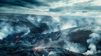 Fototapeta premium Landscape of a volcanic caldera img