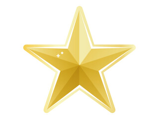 立体感のある星のイラスト。クリスマスツリーやランキングやレーティングの星として最適です。
