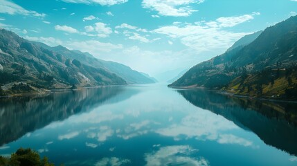 Fototapeta premium Landscape of a mountain lake picture