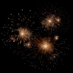 Fototapeta premium fireworks in the sky with black background