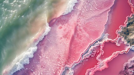 Fototapeta premium Landscape of a pink lake 