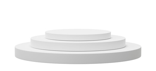 3D, cylinder podium display scene of minimal geometric platform base isolated on transparent background.