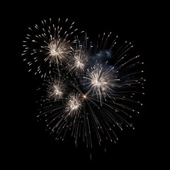 fire works in the sky with black background