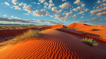 Landscape with red sand dunes