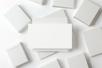 Business card mockup on isolated white background created with generative AI