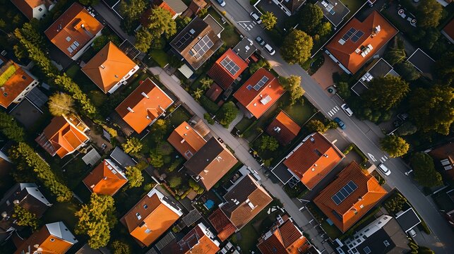 German village or town from above Top view Landscape : Generative AI