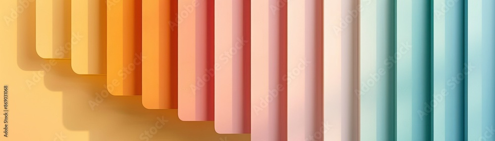 Poster abstract background featuring vertical pastel-colored lines fading from yellow to blue, creating a v