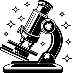 illustration of microscope logo icon vector.
