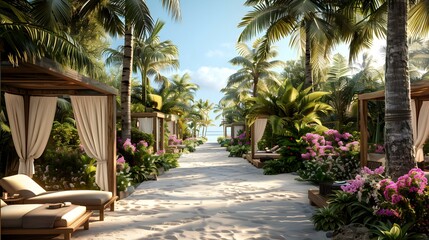 Fototapeta premium Landscape with an exclusive beach club img