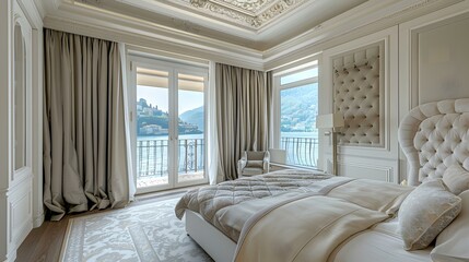 Luxury hotel room on lake como picture