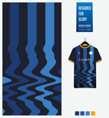 soccer jersey fabric textile pattern design for football kit, sport t-shirt mockup for football club. Uniform front view. Abstract pattern for sport background. Fluid line pattern.