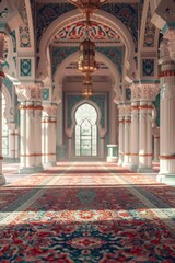 Fototapeta premium Office space with columns and carpet