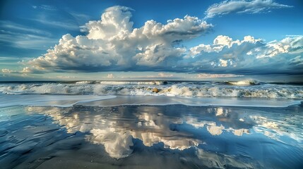 Fototapeta premium Clouds gathering over the beach