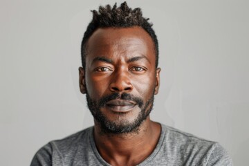 Obraz premium portrait of adult Black man looking at camera in studio
