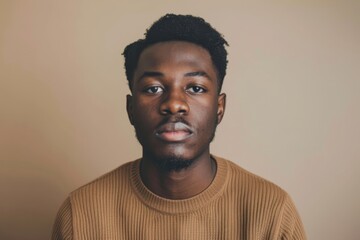 Fototapeta premium portrait of adult Black man looking at camera in studio