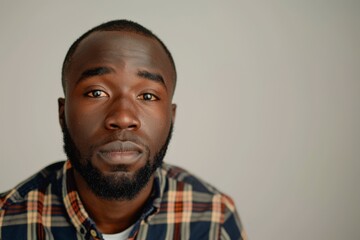 Obraz premium portrait of adult Black man looking at camera in studio