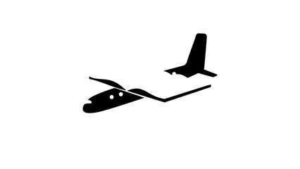 Book And Plane, black isolates silhouette