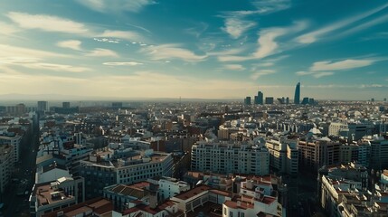 Obraz premium Madrid centre arial drone cityscape : Generative AI