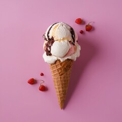 Neapolitan ice cream isolated on a white background 1