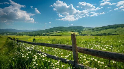 Fototapeta premium An expansive rural landscape with gently rolling picture