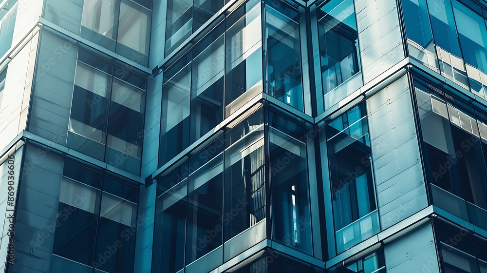 Poster Exterior of modern architecture modern city building Modern architecture abstract background building abstract : Generative AI