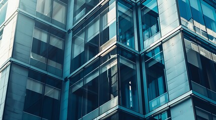 Exterior of modern architecture modern city building Modern architecture abstract background building abstract : Generative AI