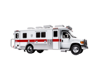 a white and red ambulance