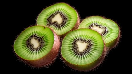 kiwi fruit on a black background