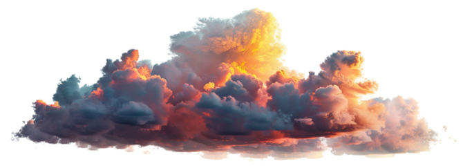 Picturesque sunset clouds cut out