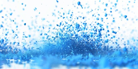 Obraz premium Blue Technology Sphere with Scattered Particles and Copy Space, AI-Generated High-Resolution Wallpaper, Showcasing Futuristic and Digital Innovation