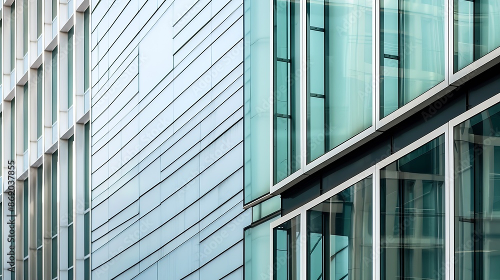 Poster Exterior of modern architecture modern city building Modern architecture abstract background building abstract : Generative AI