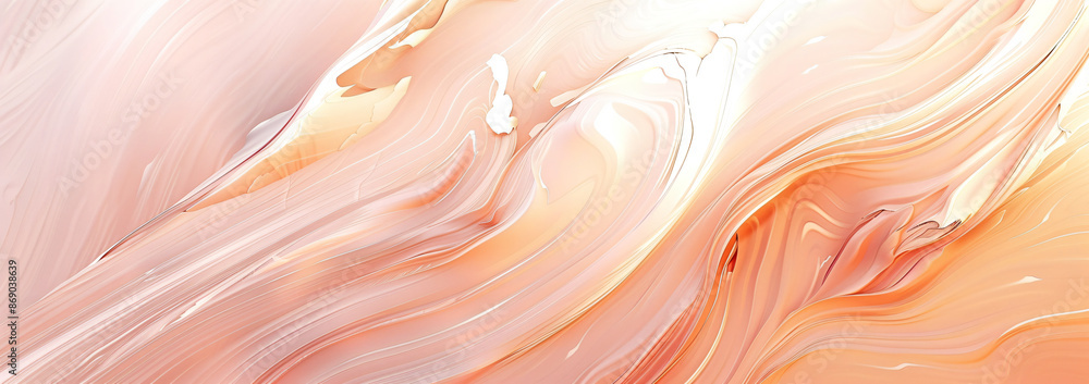 Poster a soft peach fuzz background with abstract brush strokes, creating an elegant and artistic wallpaper