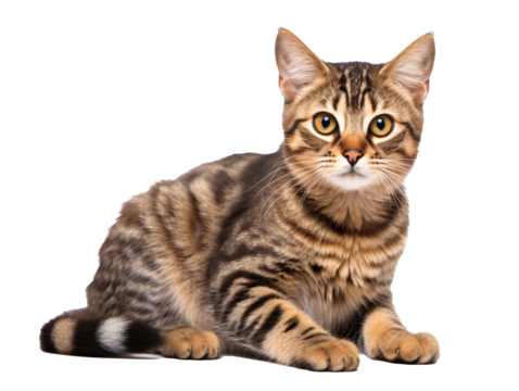 a cat sitting on a white background
