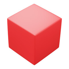 Fototapeta premium cube block isolated on transparent png background. 3D render.