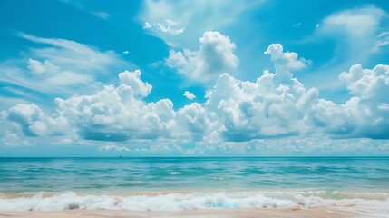 Tropical beach Tropical sea under the blue sky : Generative AI