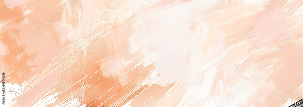 Poster a soft peach fuzz background with abstract brush strokes, creating an elegant and artistic wallpaper