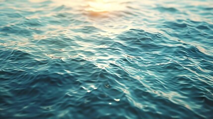 Water background texture Sea surface in sunset light Breezy wavy seawater Sea water texture Teal blue ocean view Fresh water of lake Relaxing natural photo wallpaper Still water surfac : Generative AI