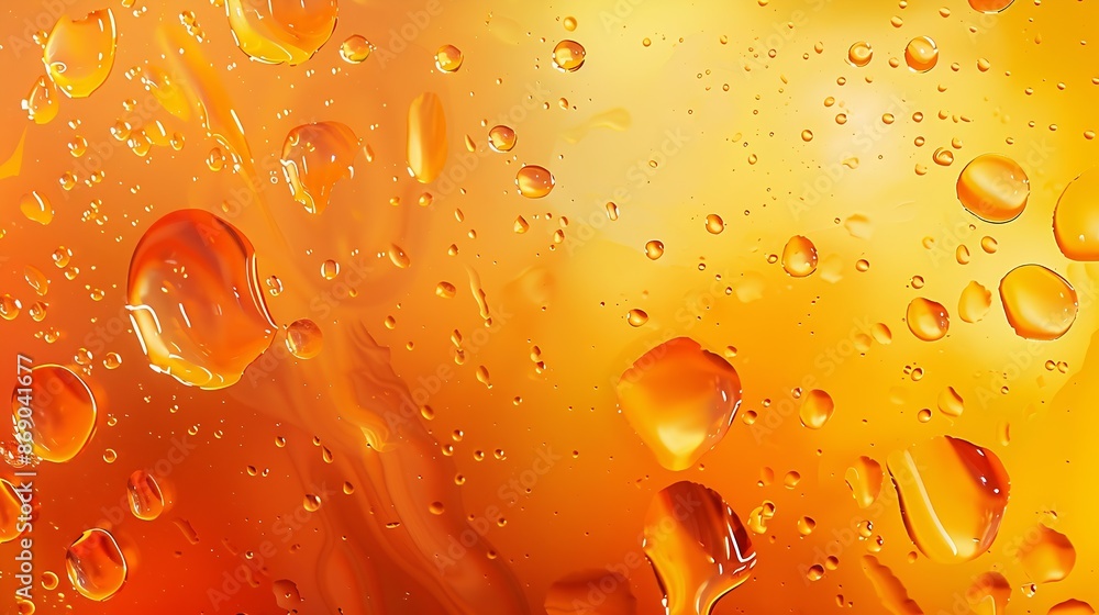 Poster abstract orange colorful background with oil on water surface oil drops in water abstract psychedeli