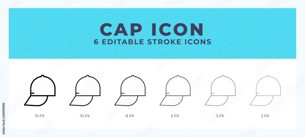 Aufkleber cap lineal icon symbol vector. black outline for web. app. presentation and more.