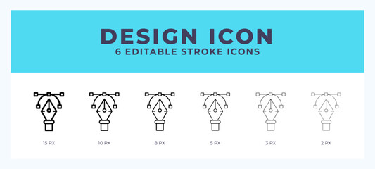Design icon. Outline. Lineal icon symbol vector. Black outline.