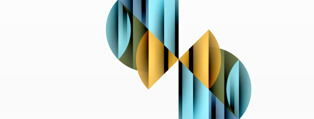 Obraz premium Circles and round shapes geometric minimal background