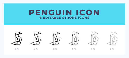 Penguin line icon. Vector icon symbol. Logo illustration. Editable line icon.