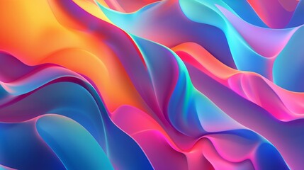Obraz premium A vibrant abstract background with smooth gradients and dynamic fluid shapes, creating an eye-catching experience.